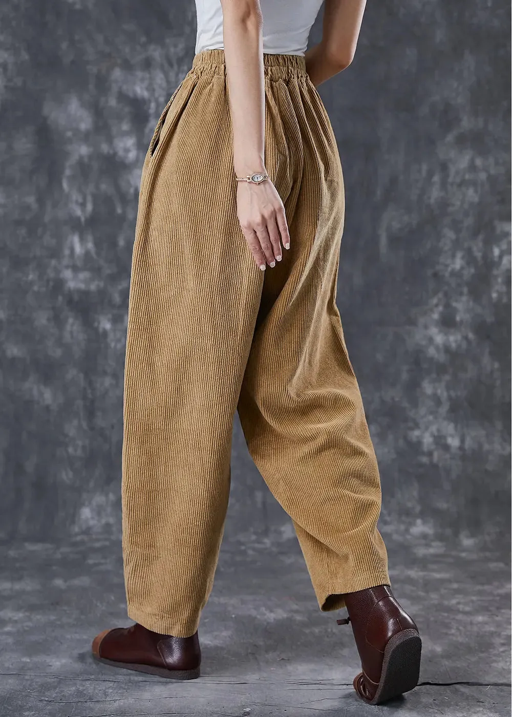 Italian Applique Corduroy Pants Trousers Spring