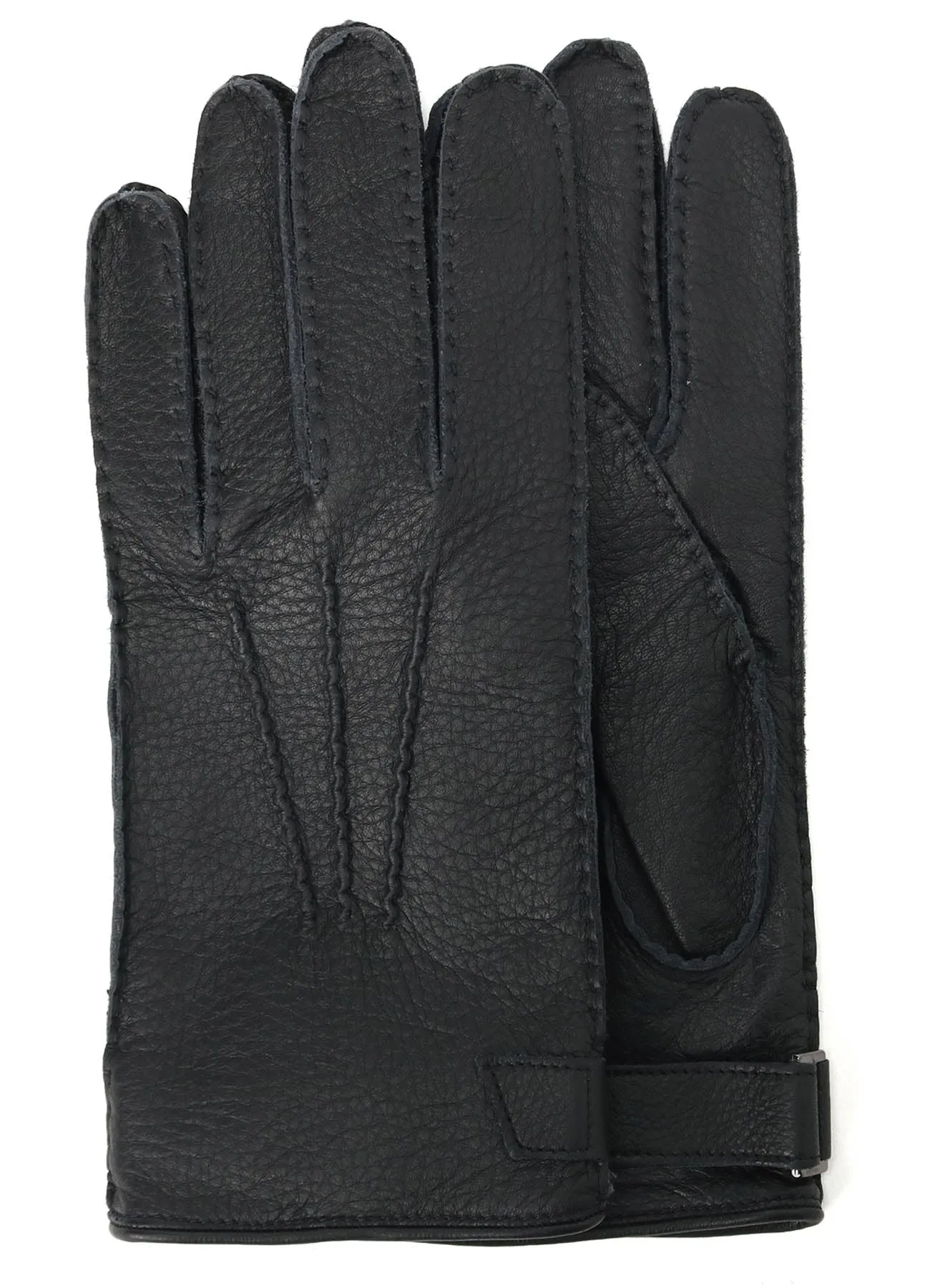 ITALIAN DEERSKIN STRAPPED SHORT GLOVES