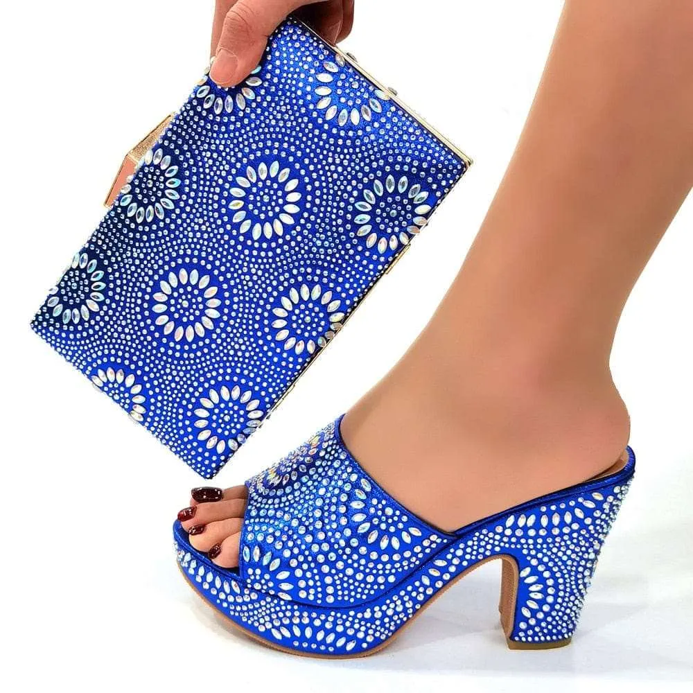 Italian Fashion Shoes with Matching Bag Set for Women