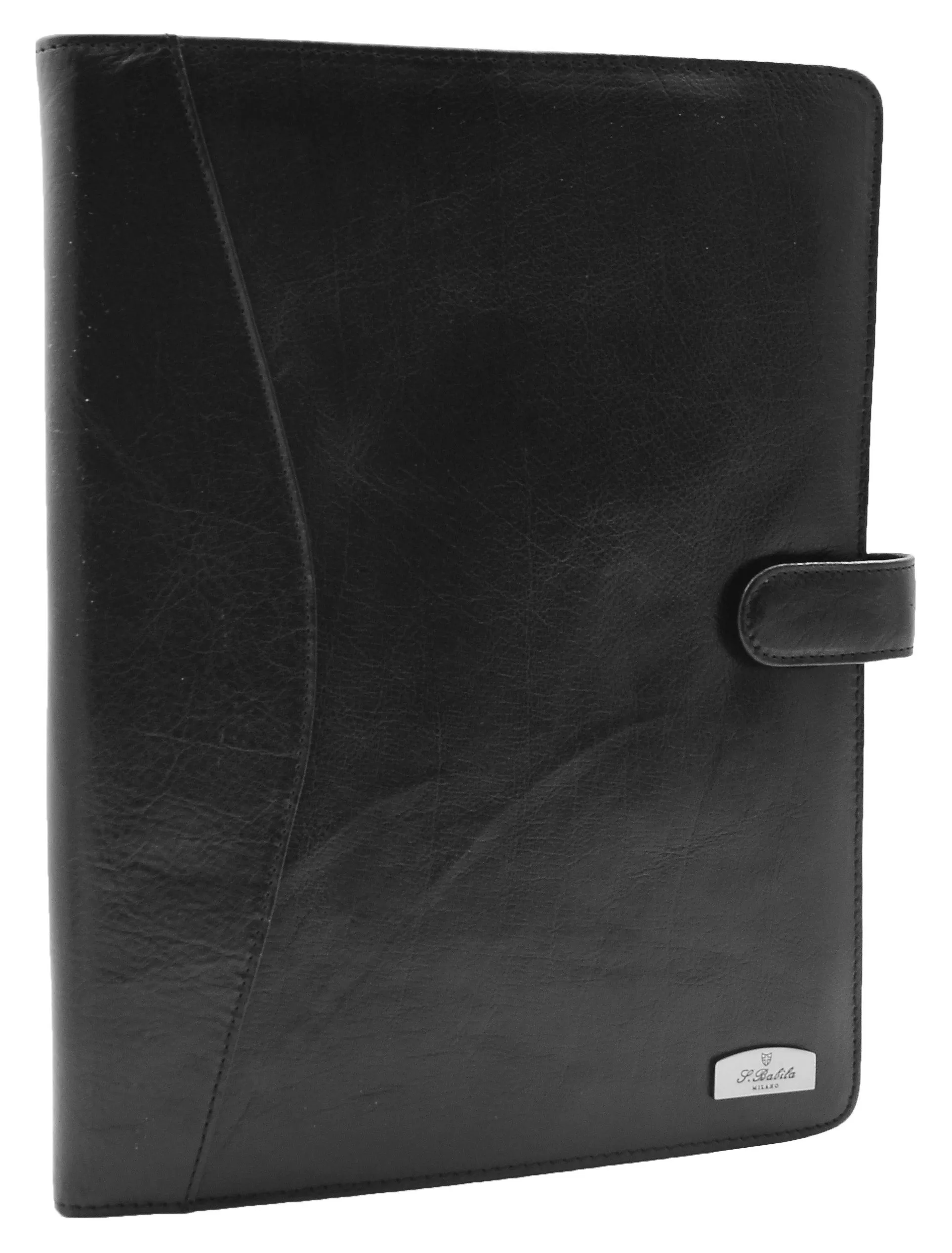 Italian Leather Conference Folder Black A4 Writing Pad Underarm Bag Enzo