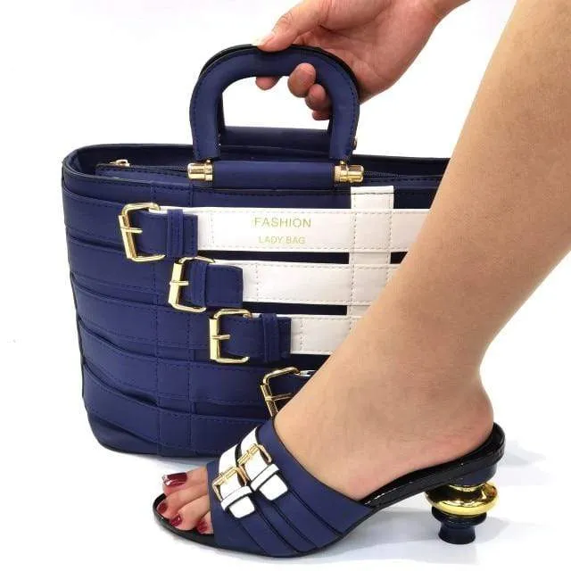 Italian Shoes and Matching Fashion Lady Bag for Weddings, Parties