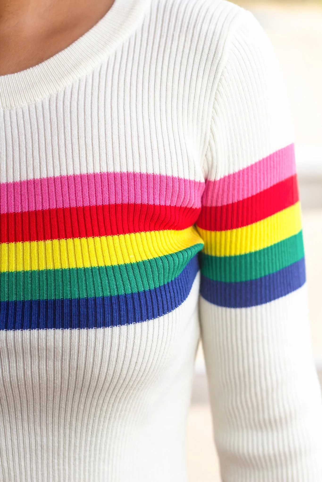 Ivory Rainbow Crop Top