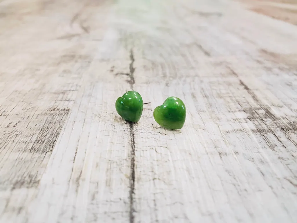 Jade Heart Earrings