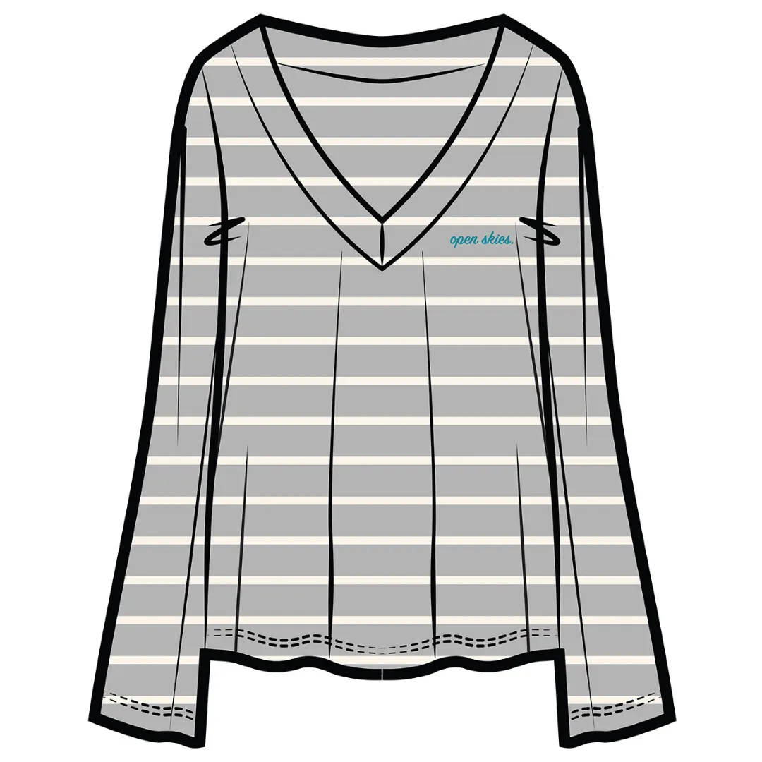 Jamie "Open Skies" Sleep Shirt | Grey Stripes