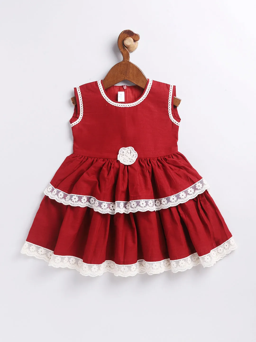 Jashvi Girls' Maroon Dress