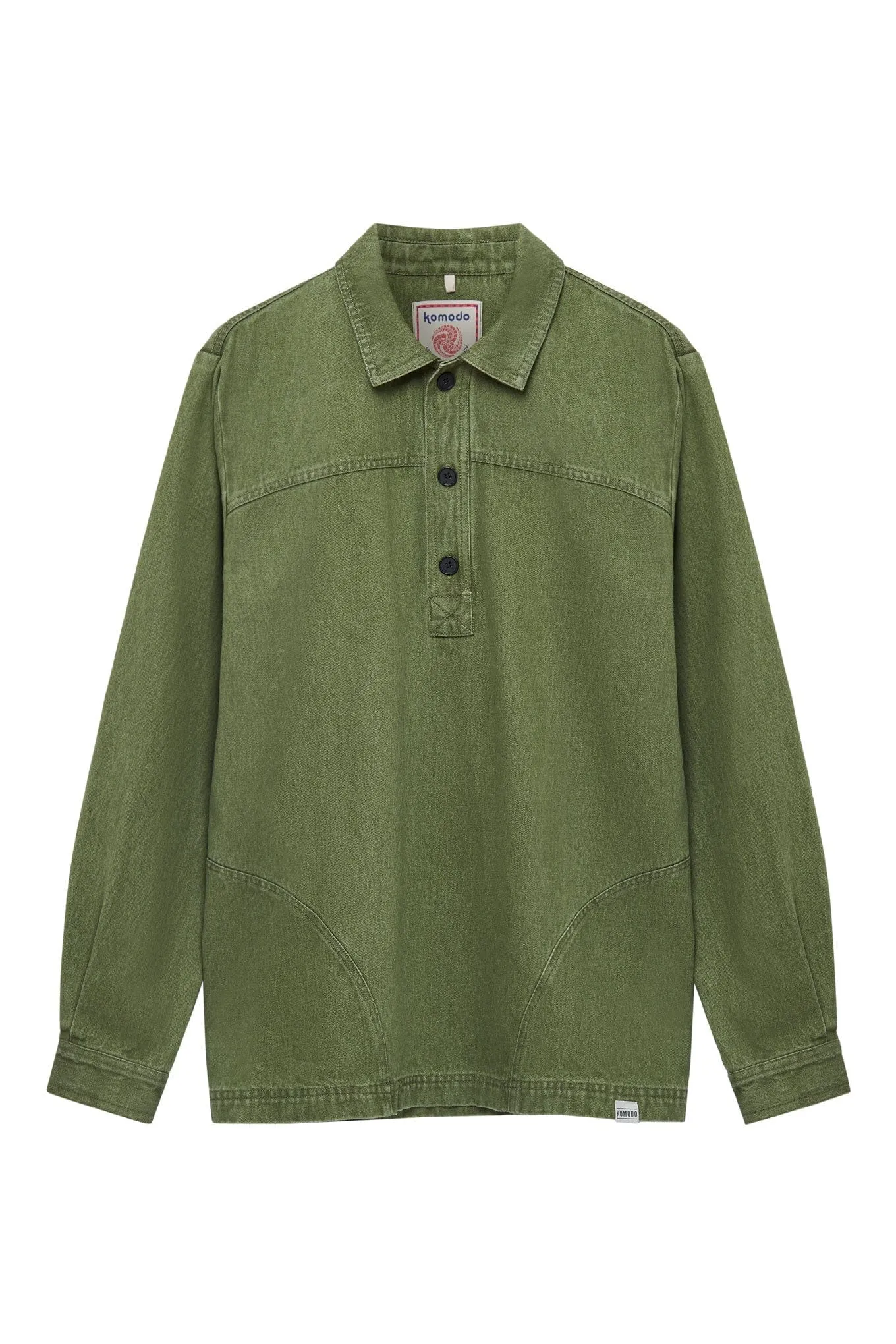 Jasper Men's Organic Cotton Twill Denim Shirt | Green Wash