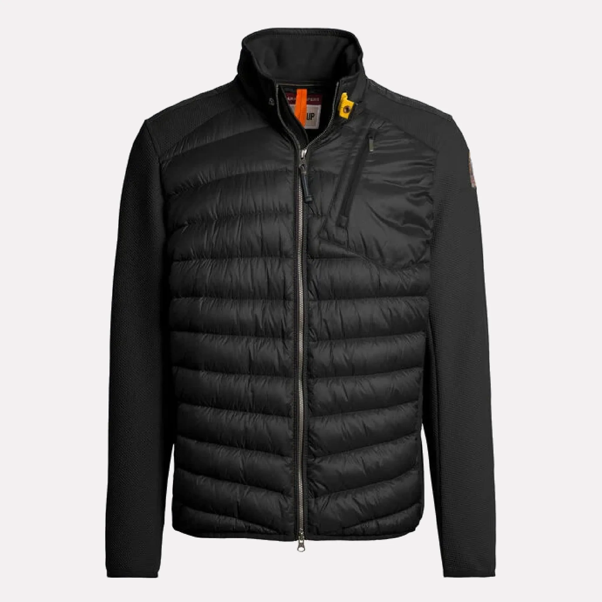 Jayden Slim Fit Down Filled Quilted Hybrid Jacket / Black