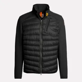 Jayden Slim Fit Down Filled Quilted Hybrid Jacket / Black