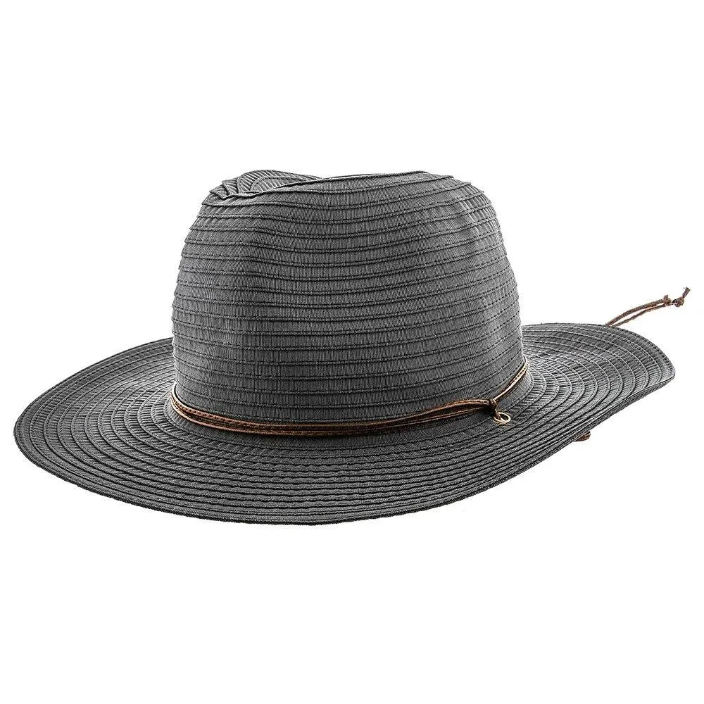 Jeanne Simmons Poolside Ribbon Wide Brim Fedora Hat