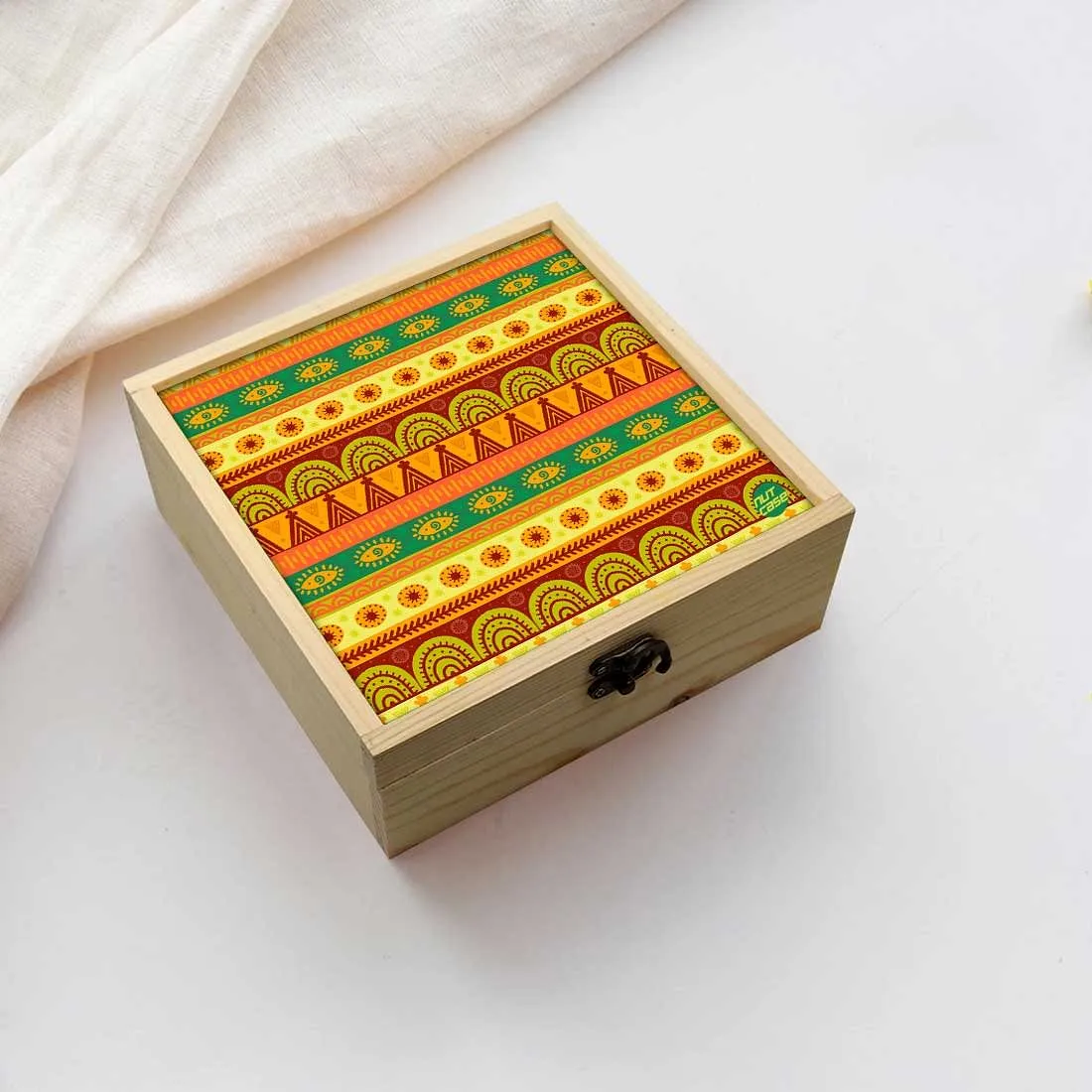 Jewellery Box Makepup Organizer -  Yellow Ethnic