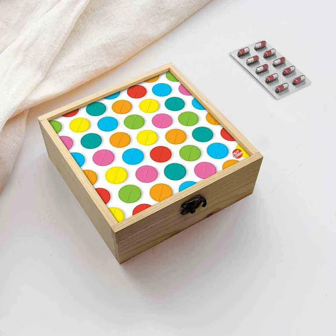 Jewellery Box Wooden Jewelry Organizer -  Colorful Pills