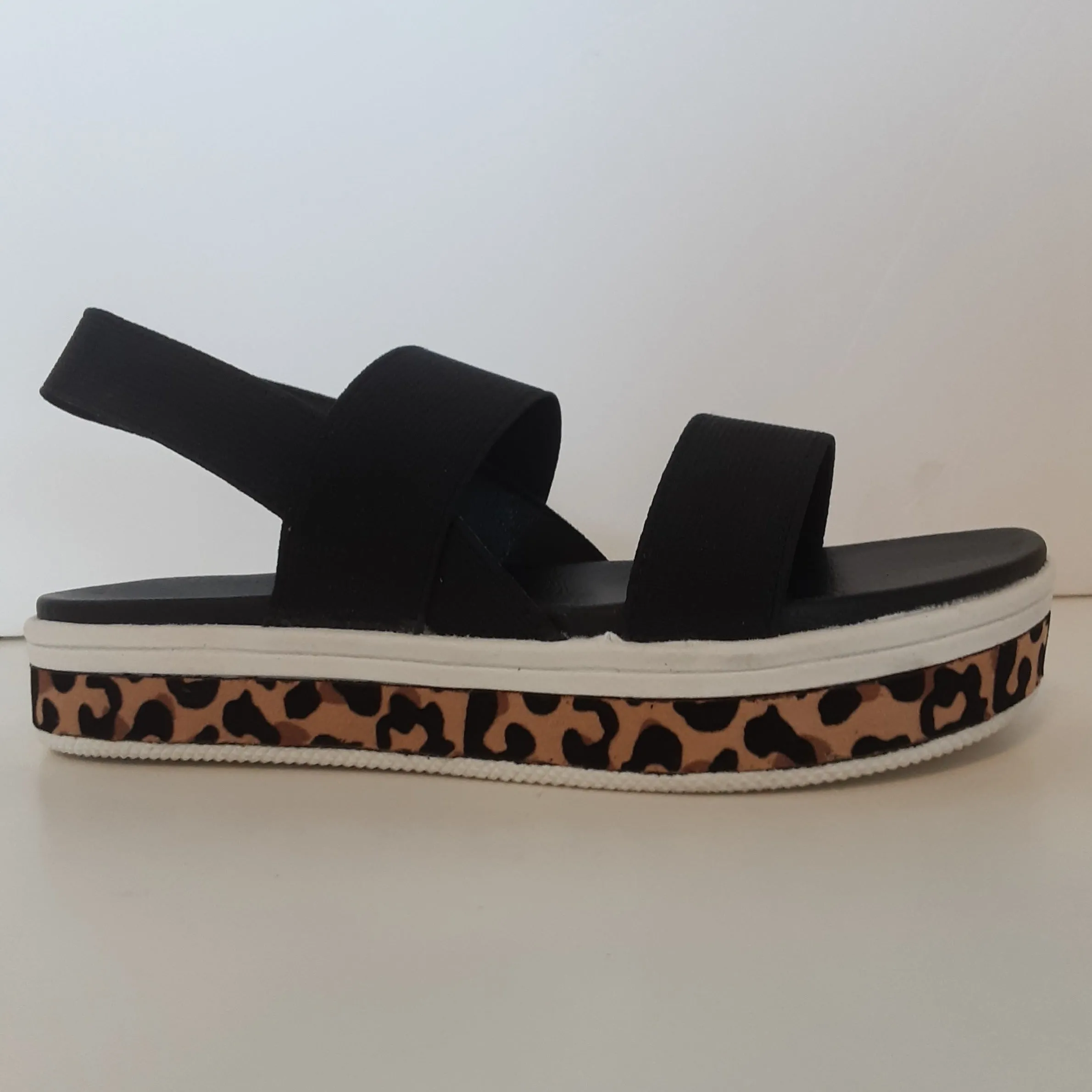 Jezza Black & Leopard Sandal | Mini Mia