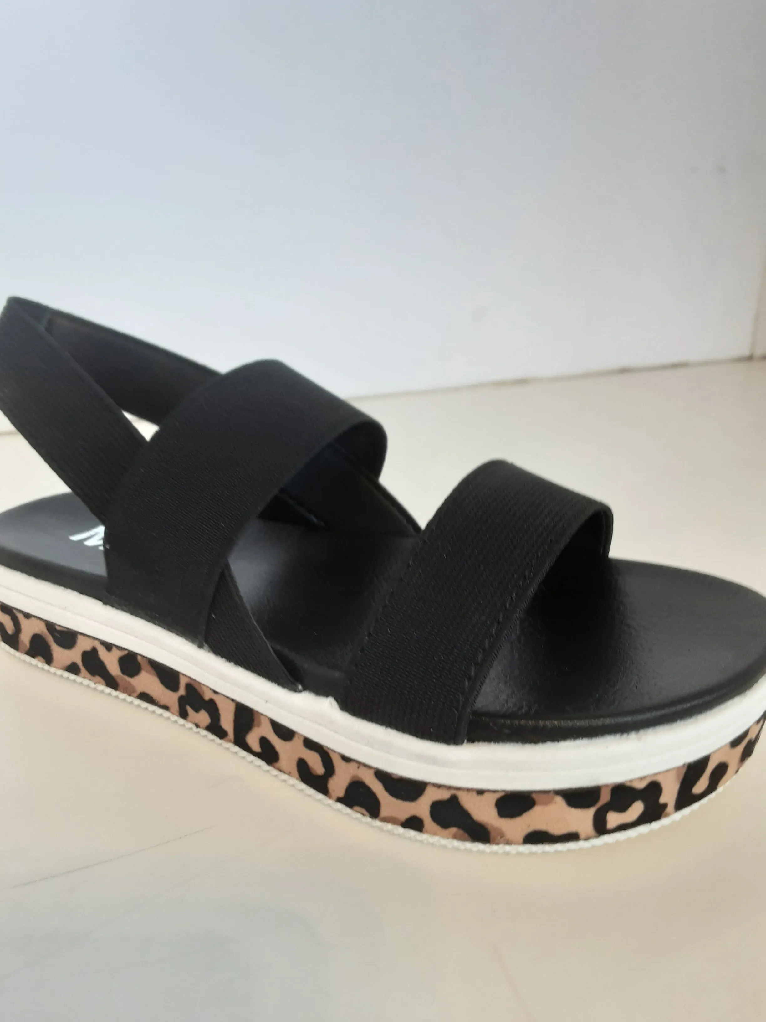 Jezza Black & Leopard Sandal | Mini Mia