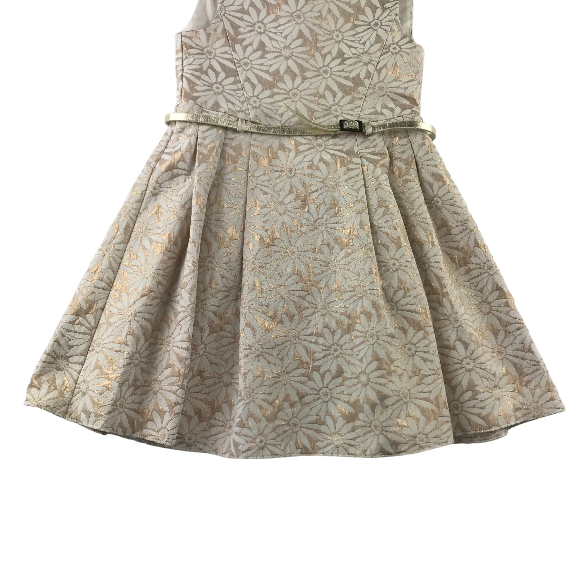 John Lewis dress 6 years light cream and gold floral party