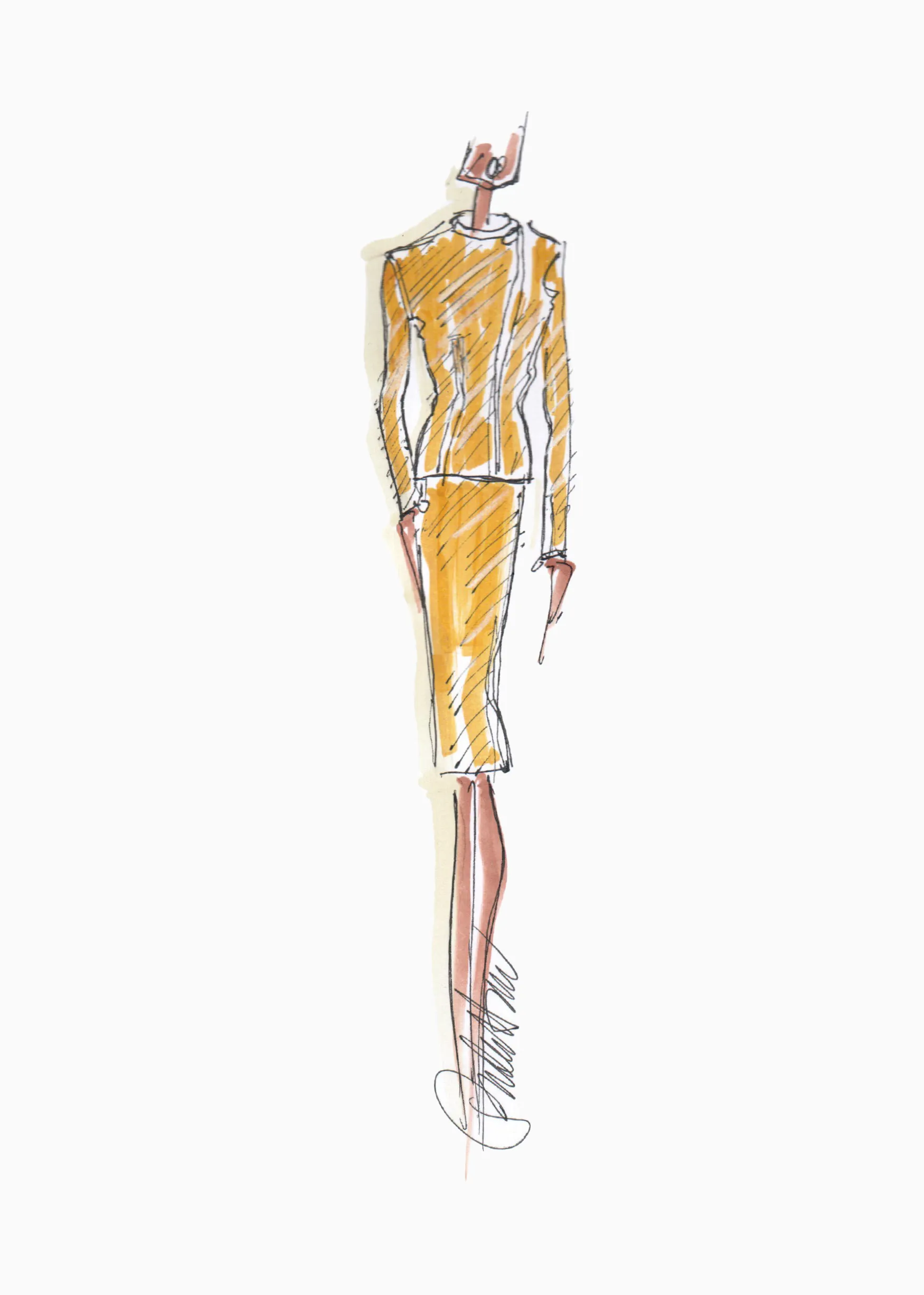 Jolie - Yellow Executive Suit Skirt