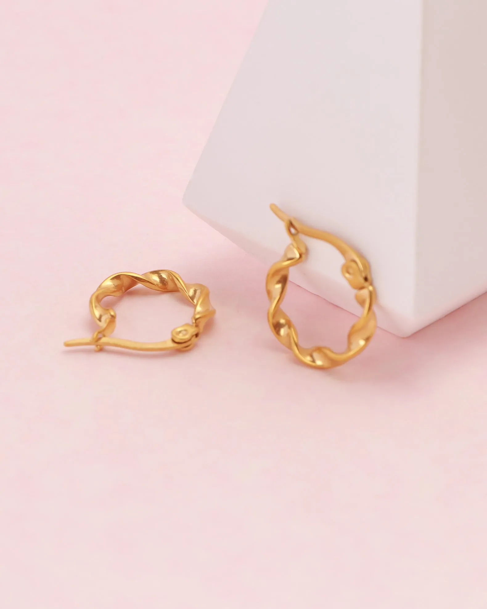 Josephine Gold Small Twist Hoop Earrings