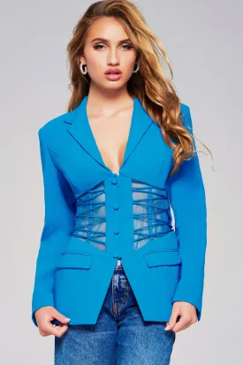 Jovani - 39108 - V-Neck Contemporary Jacket