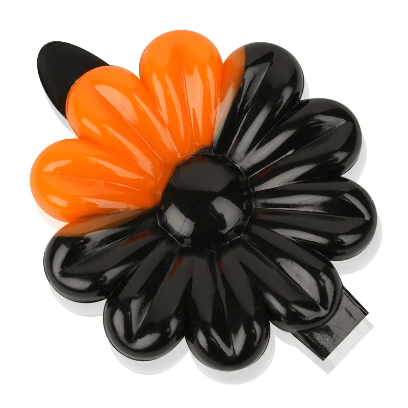 Joy Daisy Barrettes 12ct Black & Orange