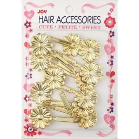 Joy Hair Barrettes Gold Daisy 12ct