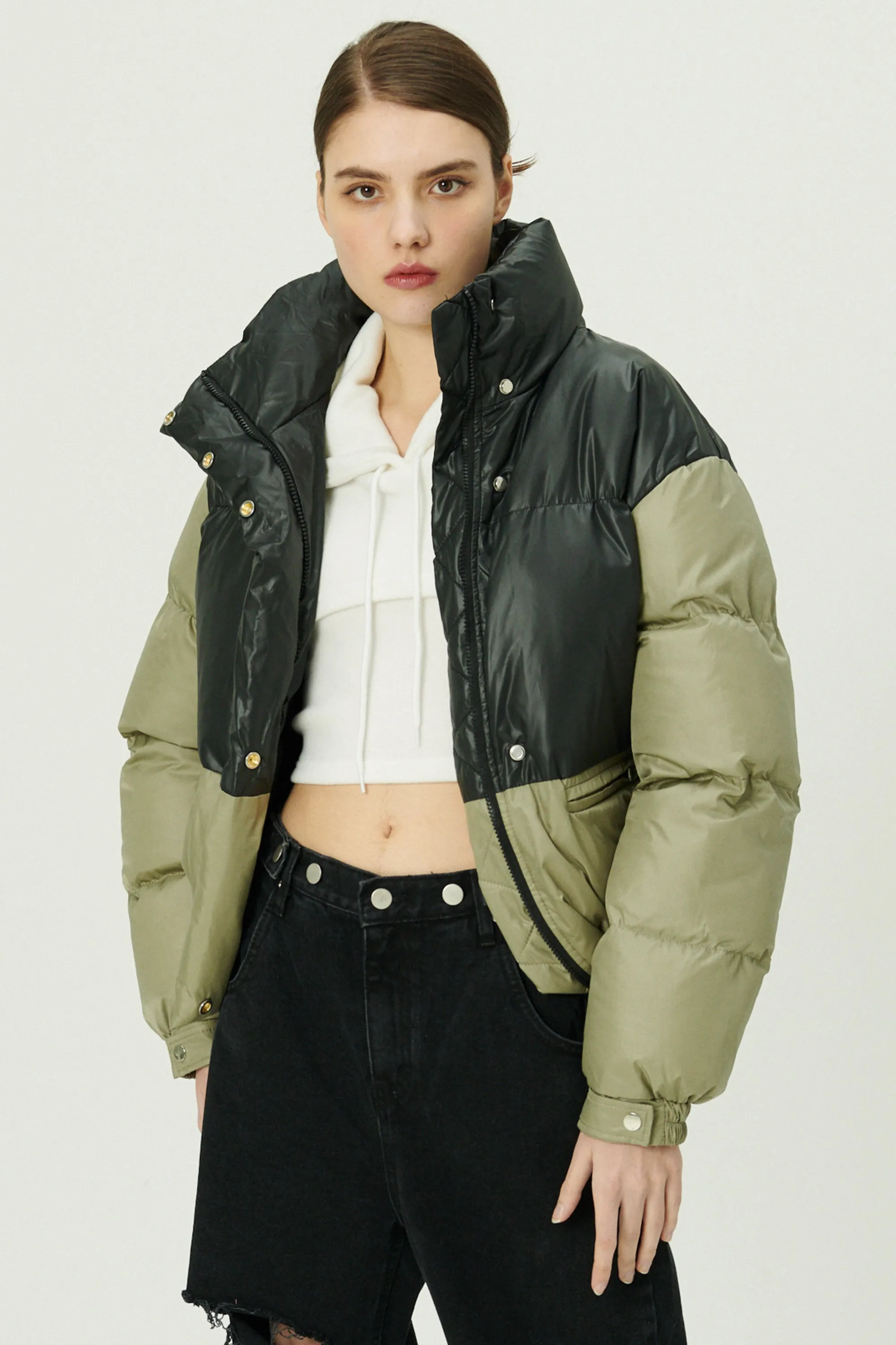 Joyce Color Block Puffer Coat