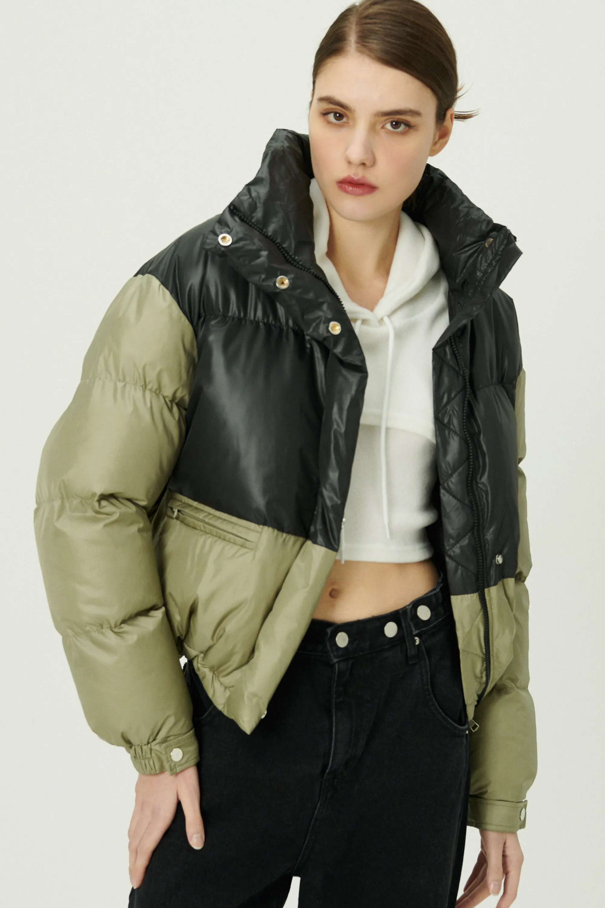 Joyce Color Block Puffer Coat