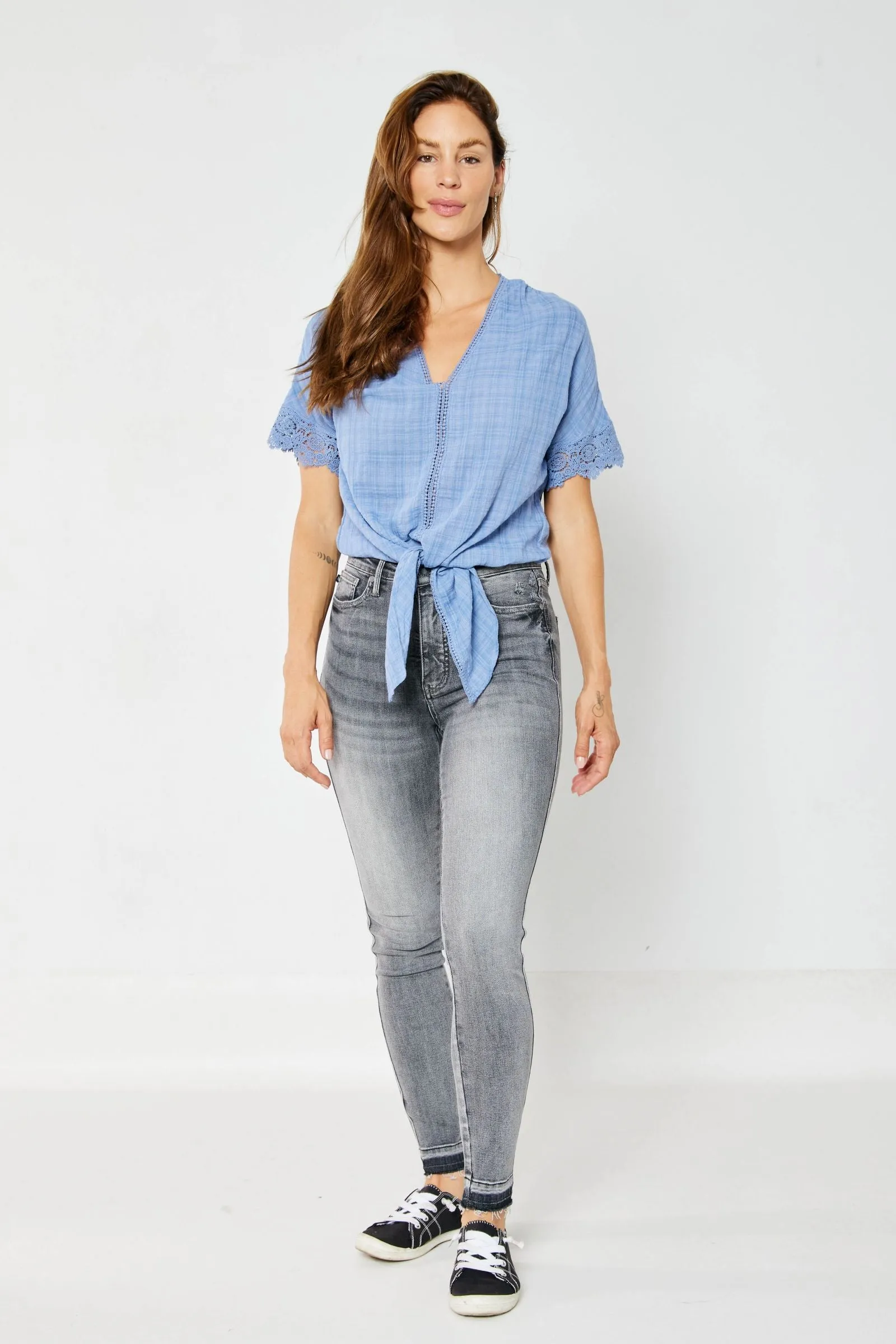 Judy Blue High Waist Tummy Control Release Hem Skinny Denim 88792