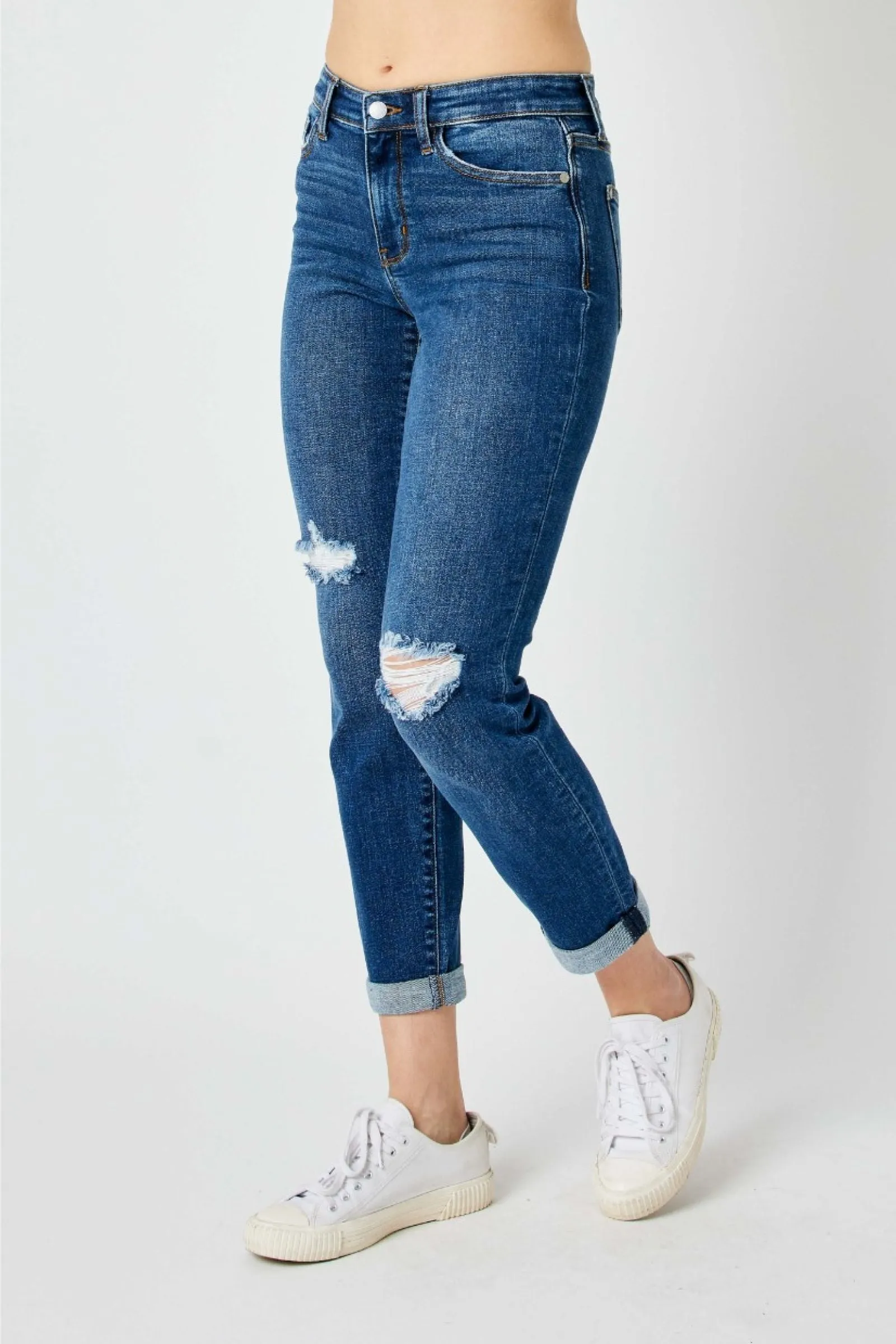 Judy Blue Mid Rise Destroy Slim Denim 82607