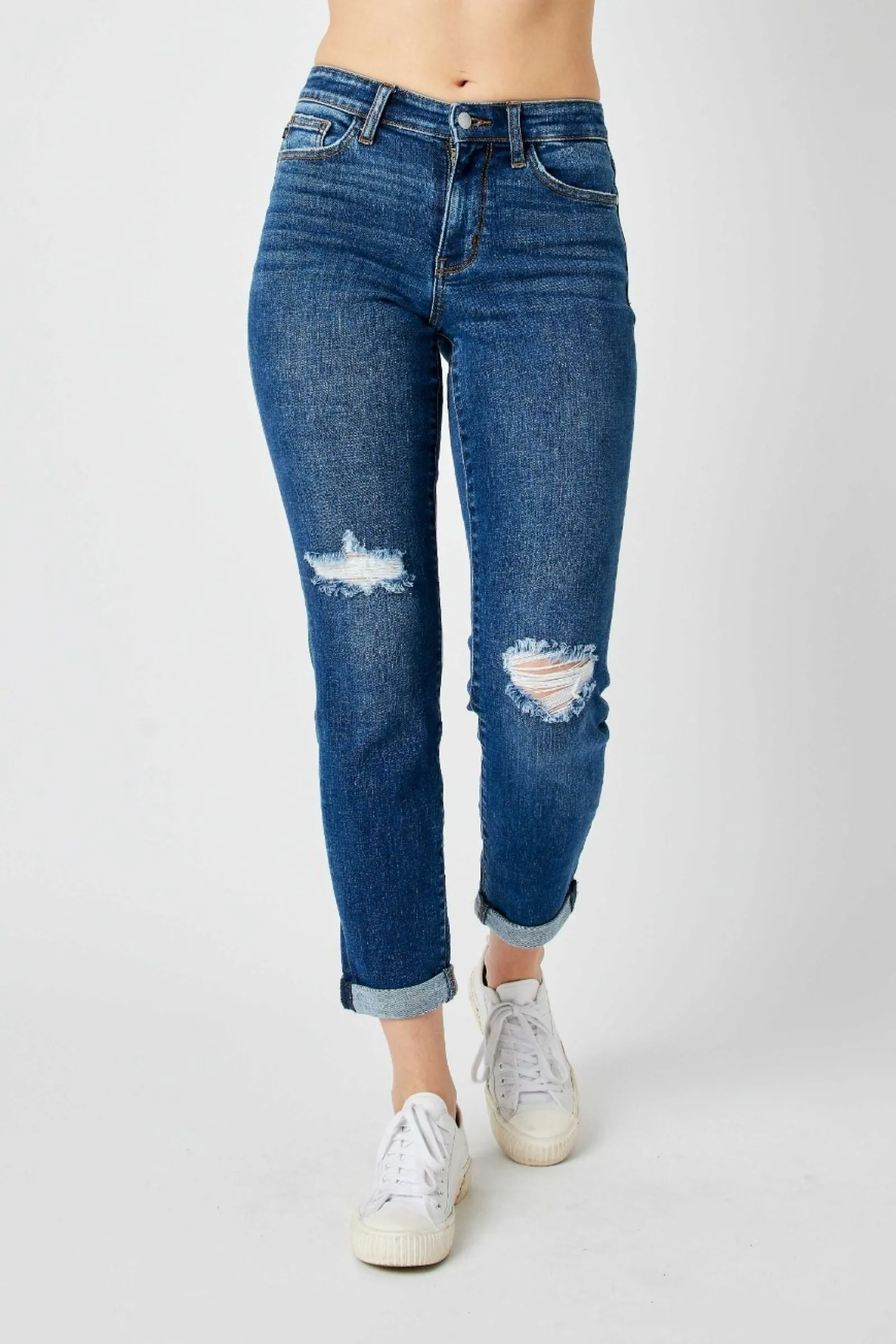 Judy Blue Mid Rise Destroy Slim Denim 82607