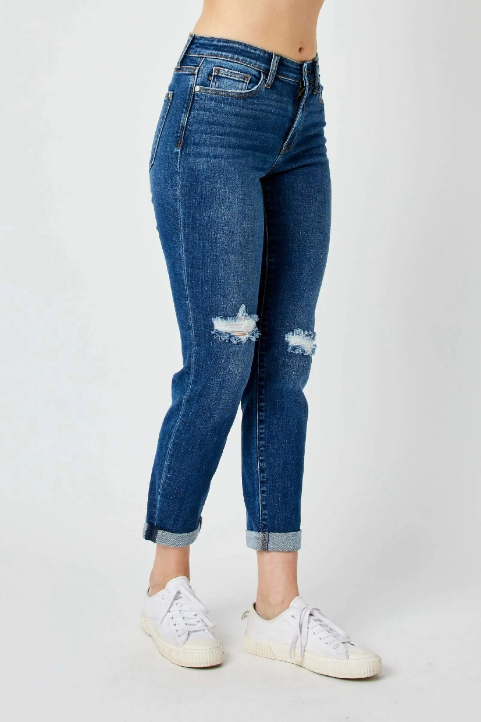 Judy Blue Mid Rise Destroy Slim Denim 82607