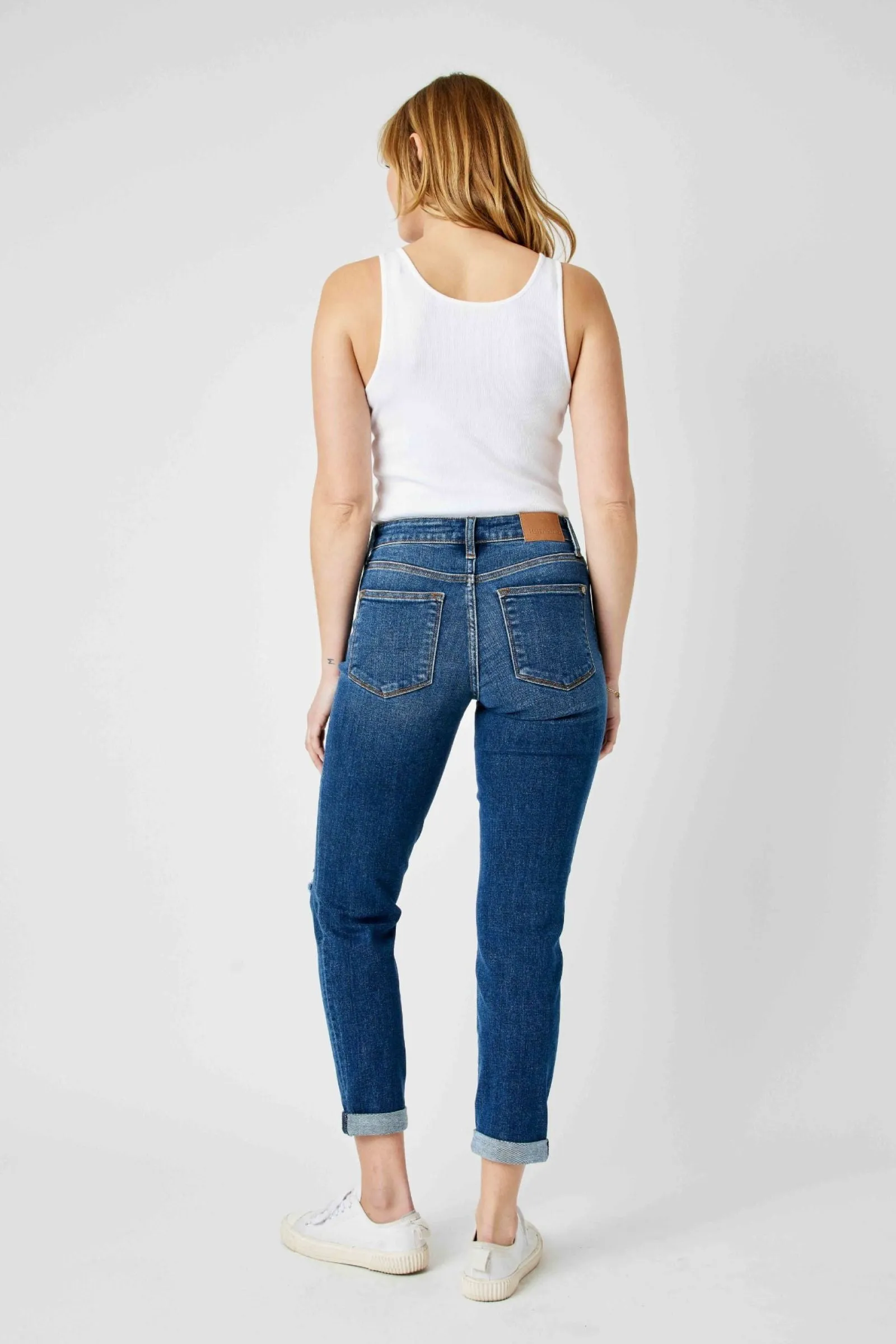 Judy Blue Mid Rise Destroy Slim Denim 82607