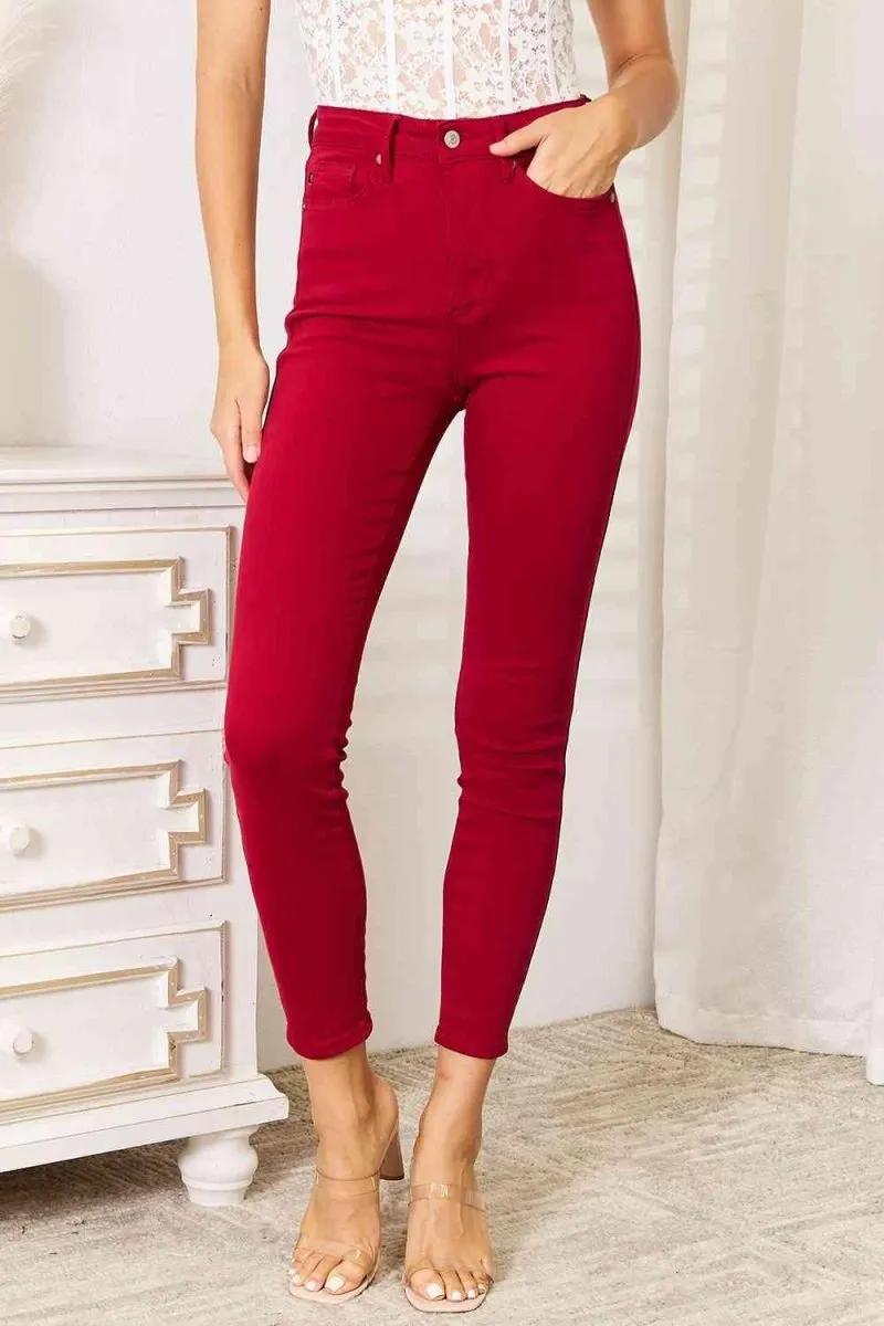 Judy Blue Red High Waist Skinny Jeans