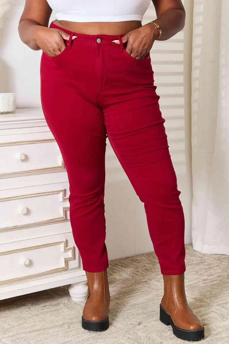 Judy Blue Red High Waist Skinny Jeans