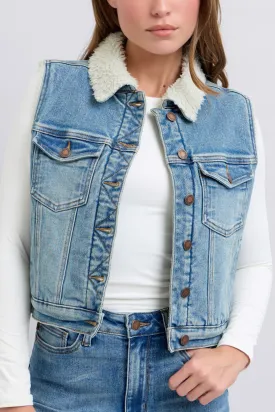 Judy Blue Shearling Lined Denim Vest