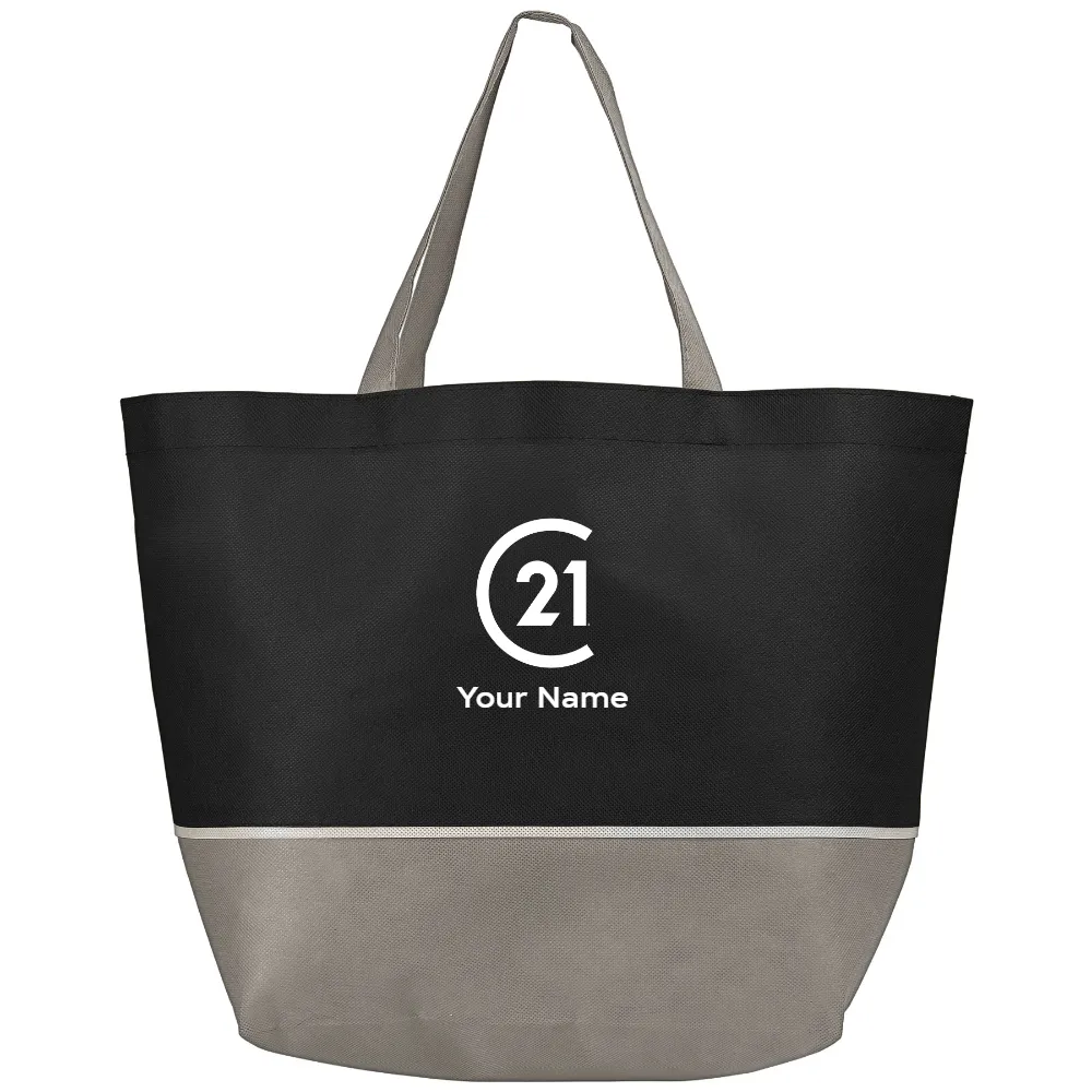 Julian Two-Tone Shopping Tote - Your Logo - FREE SHIPPING