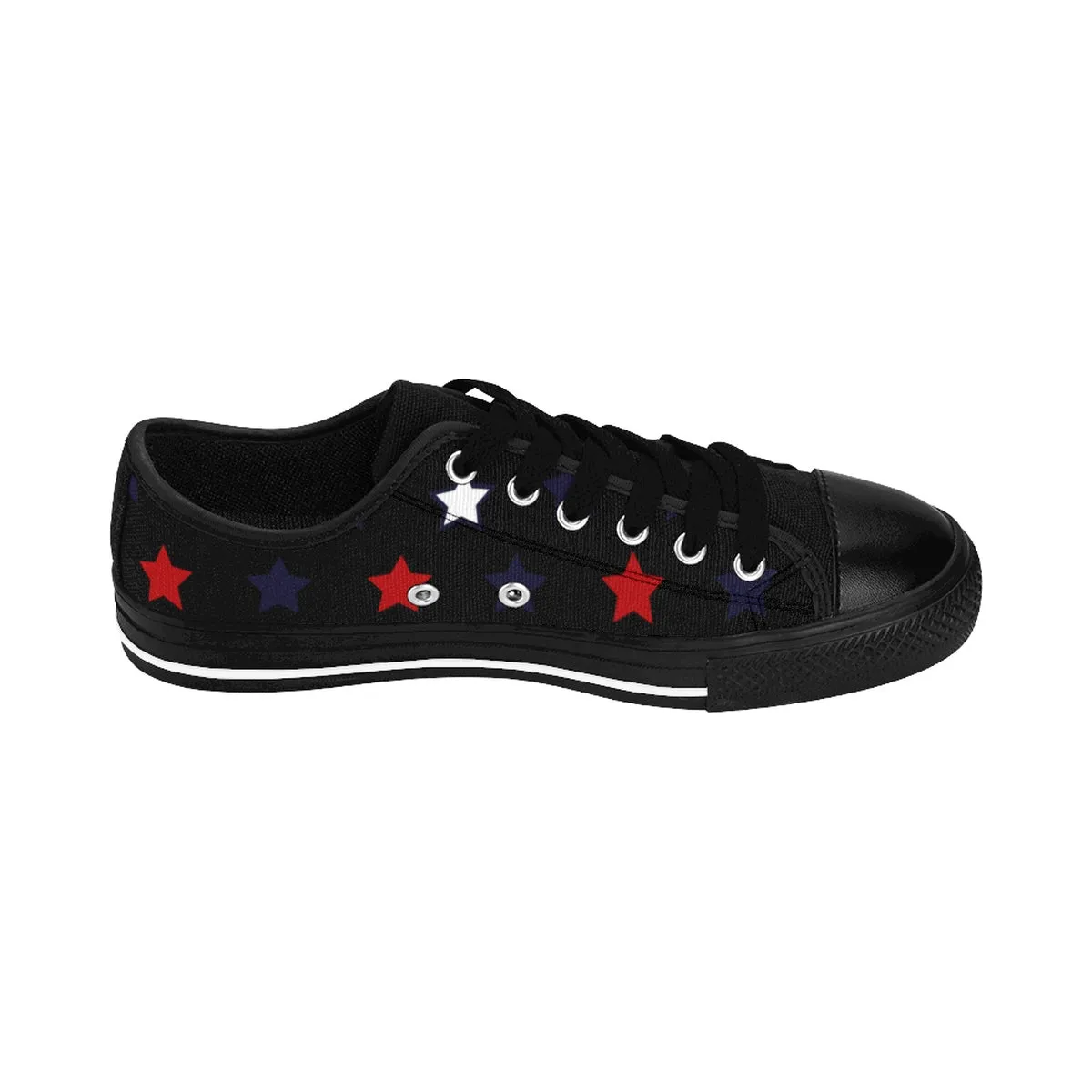 July 4th Men's Low Tops, Black Sneakers Running Tennis Fashion Party Shoes(US Size: 6-14)