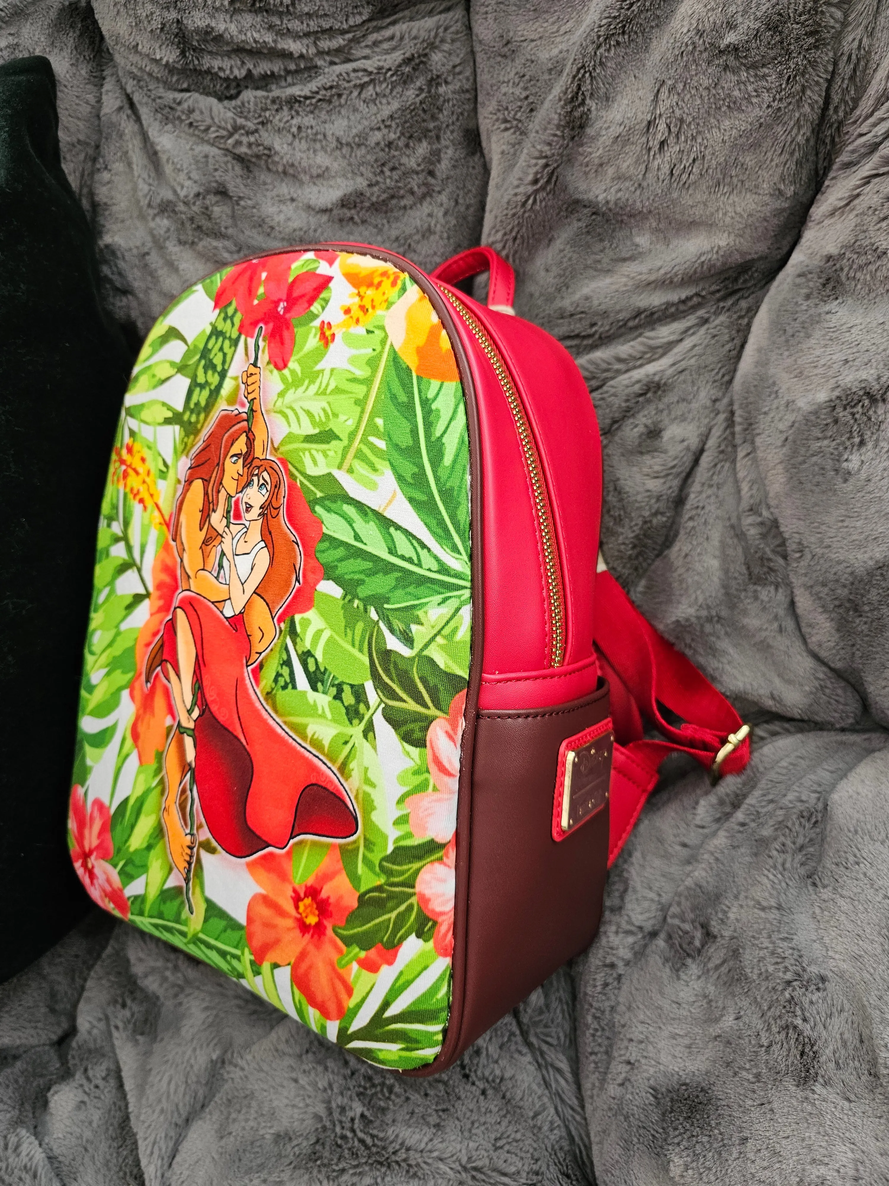 Jungle couple custom mini backpack