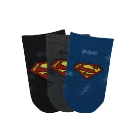 Justice League By Balenzia Low Cut Socks for Kids (Pack of 3 Pairs/1U)(2-3 YEARS)