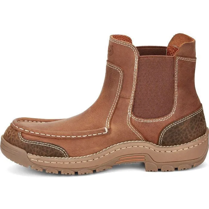 Justin Men's Channing 6" Moc Toe Western Work Boot -Brown- SE254