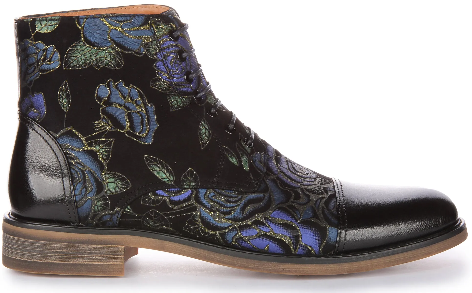 Justinreess England Adam Floral In Black Blue For Men