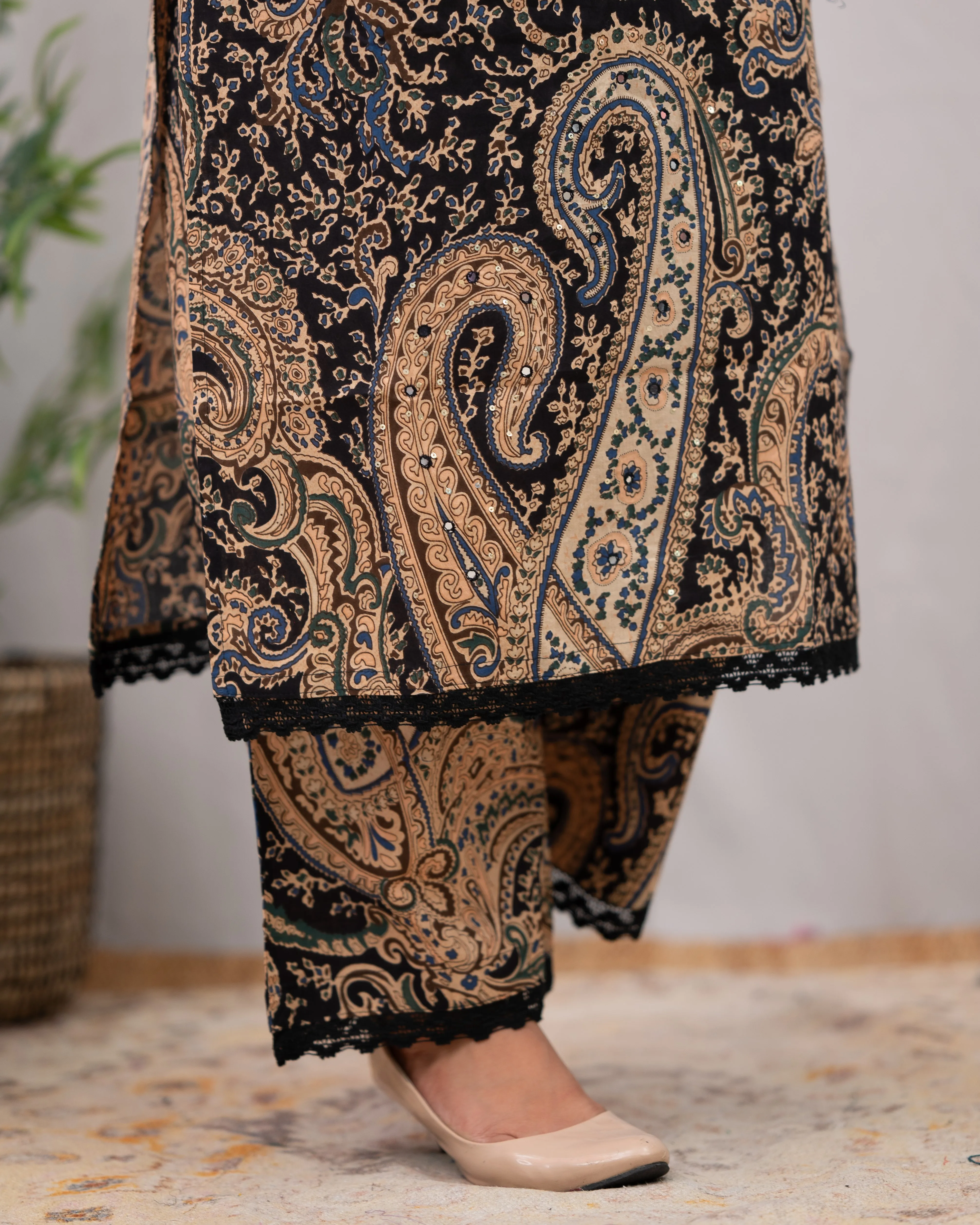 Kalamkari Embroidered Cotton Coord Set