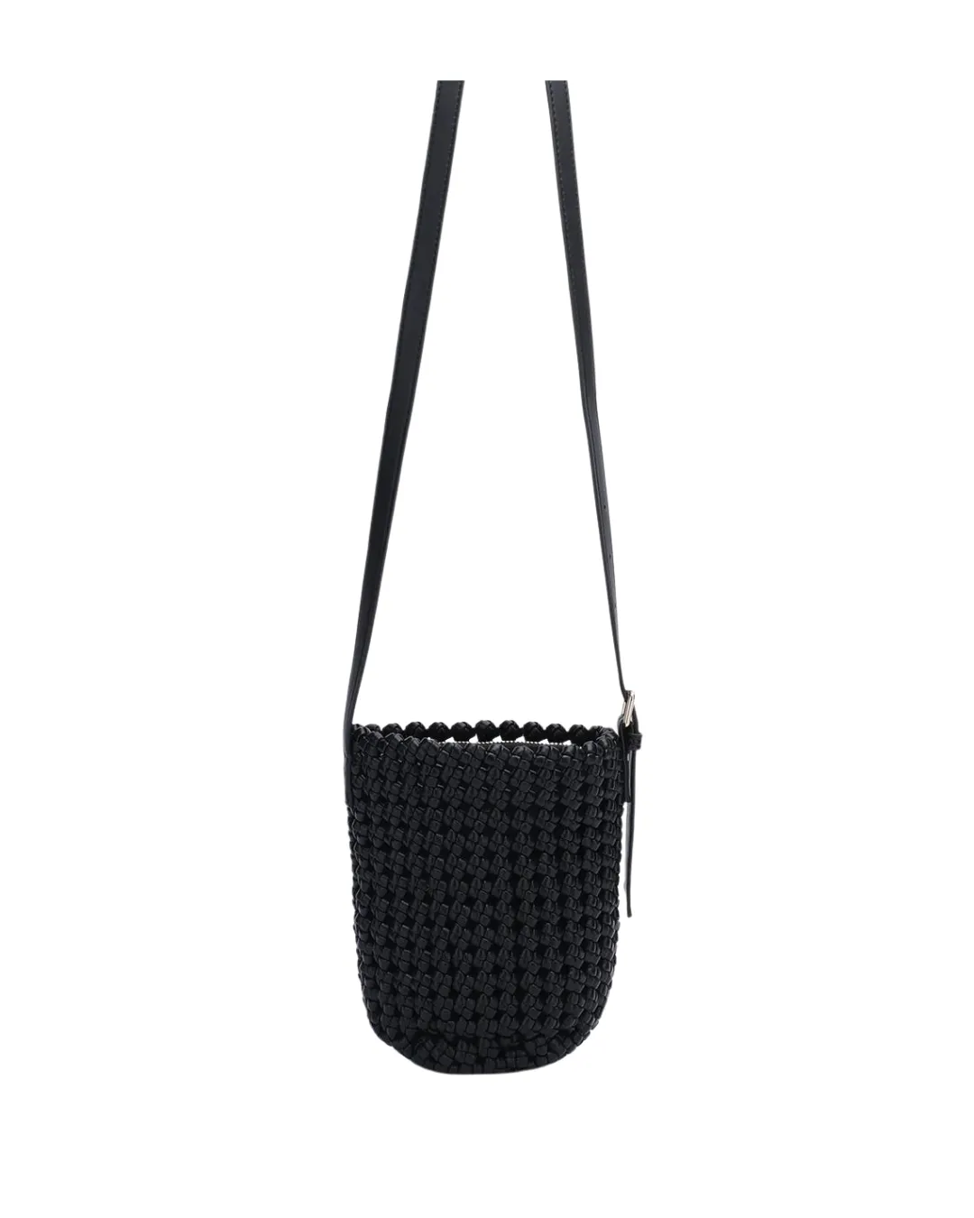 Kalani Woven Bucket Bag Black