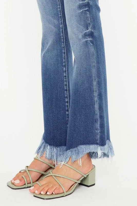 Kancan  High Rise Frayed Bootcut Jeans