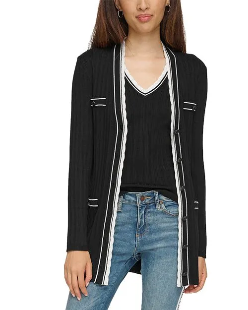 KARL LAGERFELD PARIS scalloped cardigan, Black