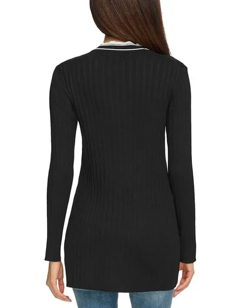 KARL LAGERFELD PARIS scalloped cardigan, Black