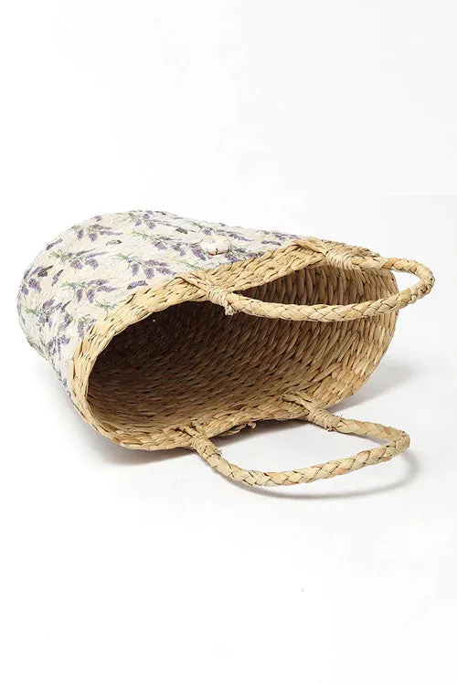 Kauna Grass Lavender Boat Basket