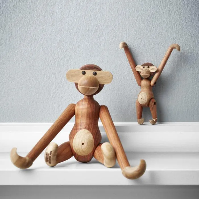 Kay Bojesen Parent & Child Monkey, Teak/Limba