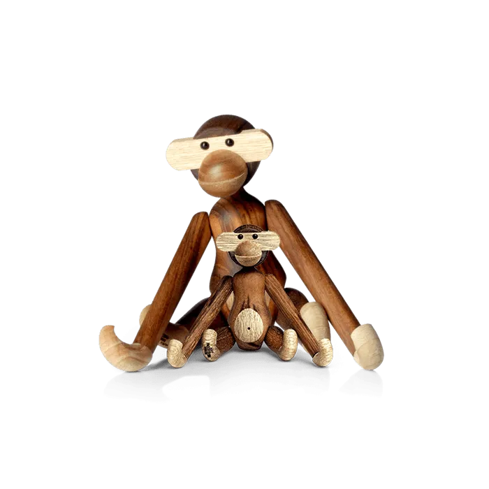 Kay Bojesen Parent & Child Monkey, Teak/Limba