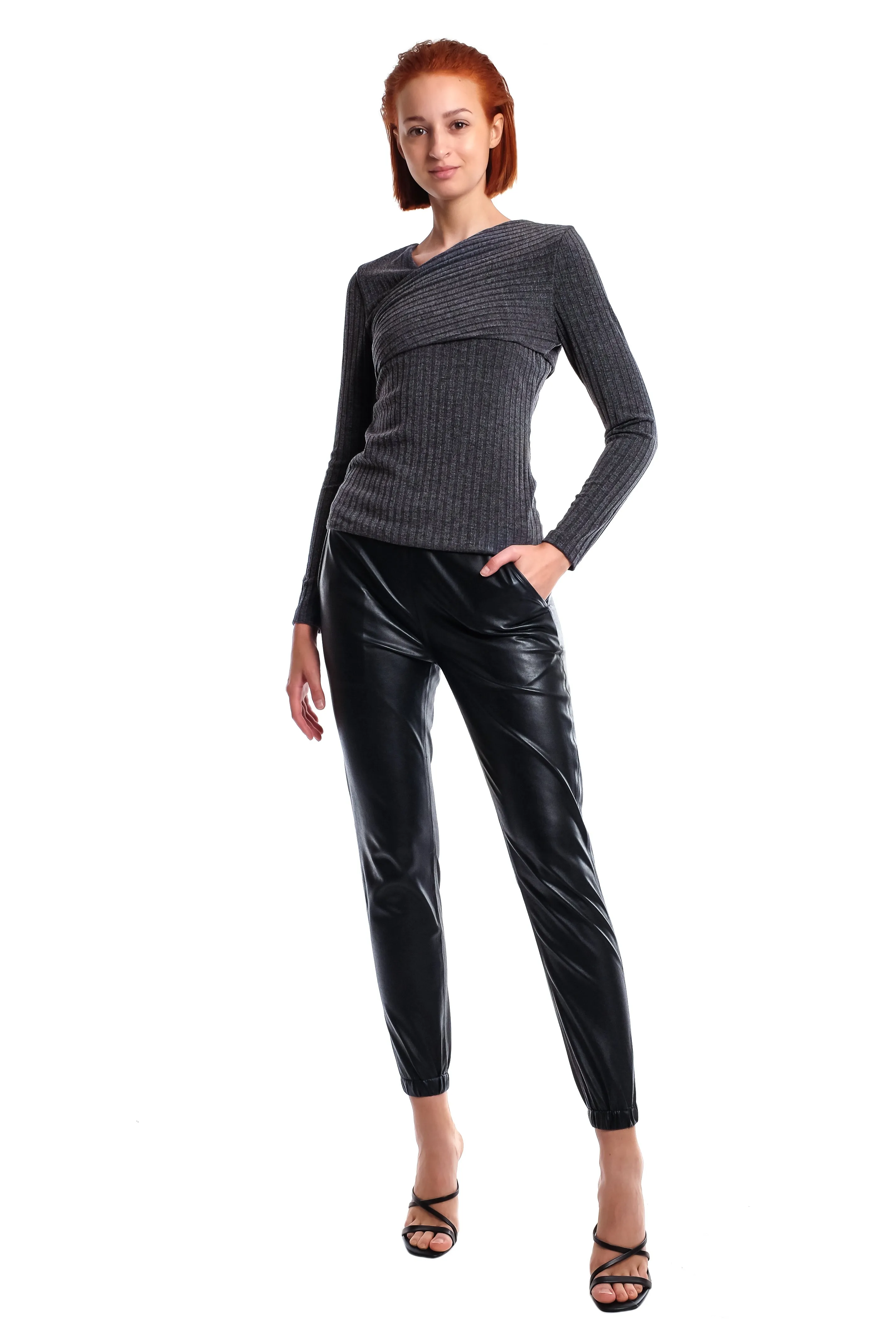 Kelley Track Style Leather Pants