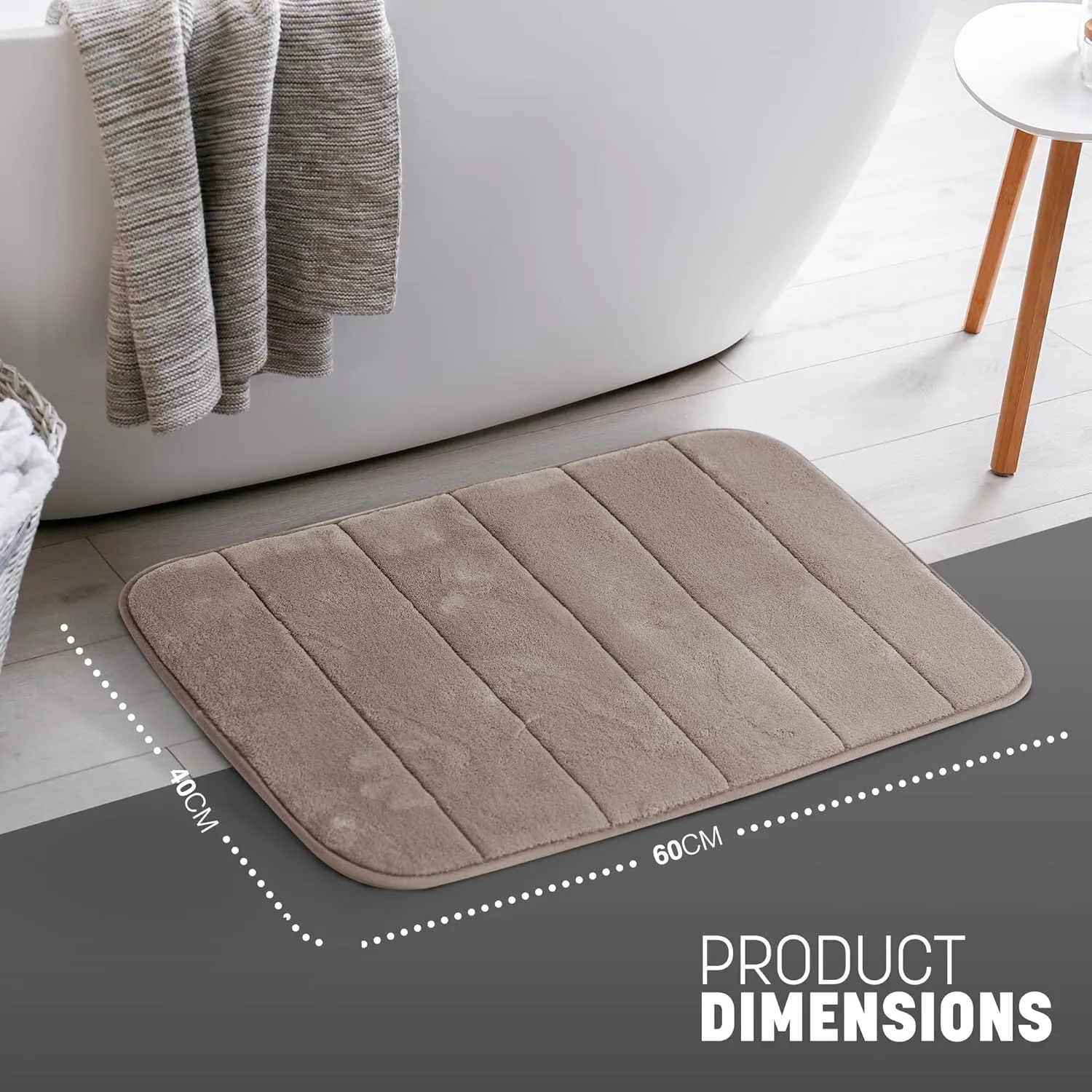 KEPLIN Ultra-Soft Memory Foam Bath Mat - Highly Absorbent, Non-Slip, Machine Washable Luxury for Bathroom Floors