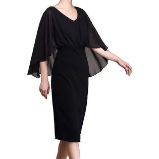 Ketty More Women Thin Floucing Wrapped Sleeves Slim Dress - KMWDC977